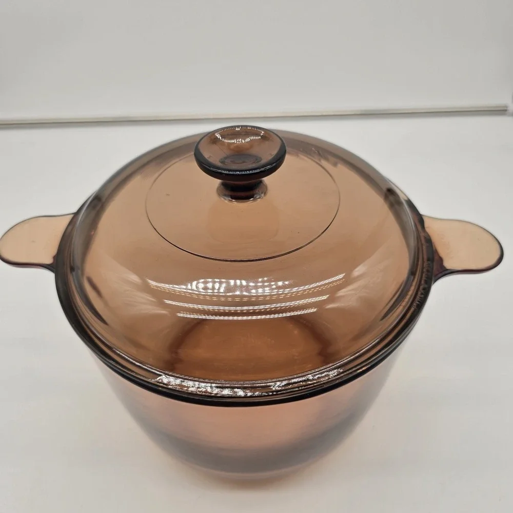 Corning‎ Vision Amber 4.5L Dutch Oven Stock Pot 5 Quart France w/V2.5C Lid